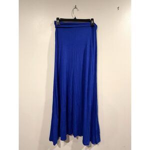 2C Royal Blue Maxi Skirt Size M NWT Solid Rayon Flowing Boho Long Skirt
